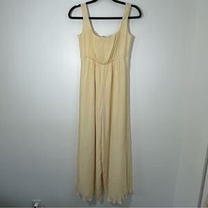 Love, Bonito Women’s Yellow Crinkle Flowy Jumpsuit Size 6